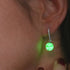 Kiwi | .925 Sterling Silver | Firefly Glass Huggie Earrings